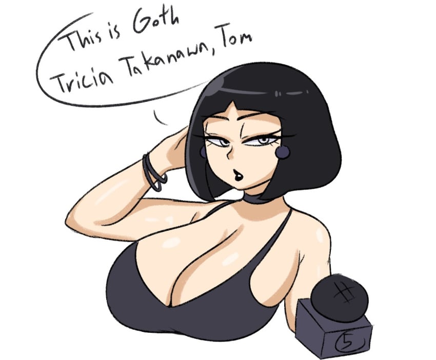 1girls asian asian_female big_breasts black_hair black_hair_female breasts family_guy female female_focus female_only goth goth_girl light-skinned_female light_skin microphone milf solo solo_female solo_focus startop tricia_takanawa