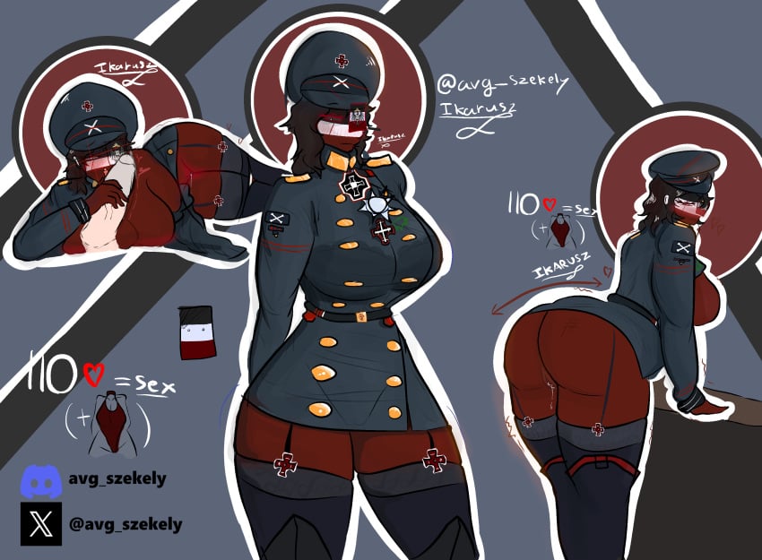 1girls alternate_version_available avg_szekely belt big_ass big_breasts bra_visible_through_clothes breasts buttons countryballs countryhumans countryhumans_girl disembodied_penis female female_focus female_only garter_straps german german_empire_(countryhumans) hat high_resolution higher_resolution_at_source ikarusz licking licking_penis military_cap military_jacket military_uniform miniskirt presenting_ass presenting_hindquarters pussy_juice reichtangle_(countryhumans) short_skirt skirt solo solo_female solo_focus straight stripping tagme thick_ass thick_thighs thighhighs thighs wet wet_pussy