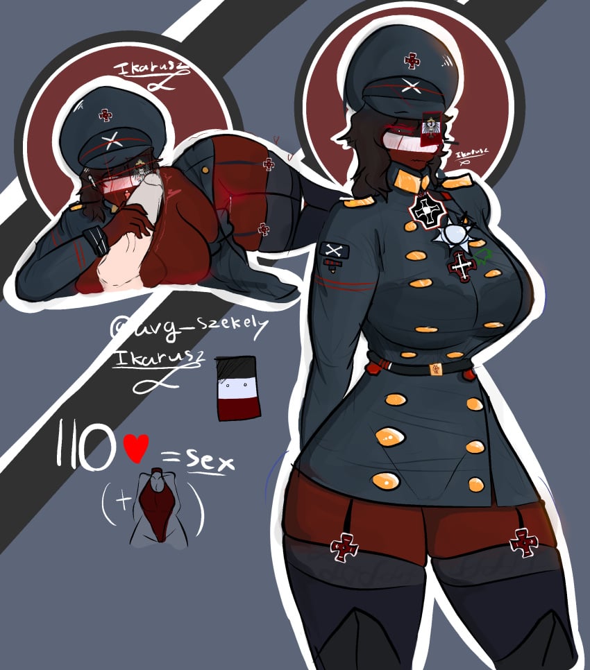 1girls alternate_version_available avg_szekely belt big_ass big_breasts blushing_pussy bra_visible_through_clothes breasts buttons countryballs countryhumans countryhumans_girl disembodied_penis female female_focus female_only garter_straps german german_empire_(countryhumans) germany_(countryhumans) hat high_resolution higher_resolution_at_source ikarusz licking licking_penis military_cap military_jacket military_uniform miniskirt presenting_ass presenting_hindquarters pussy_blush pussy_juice reichtangle_(countryhumans) short_skirt skirt solo solo_female solo_focus straight stripping tagme thick_ass thick_thighs thighhighs thighs wet wet_pussy