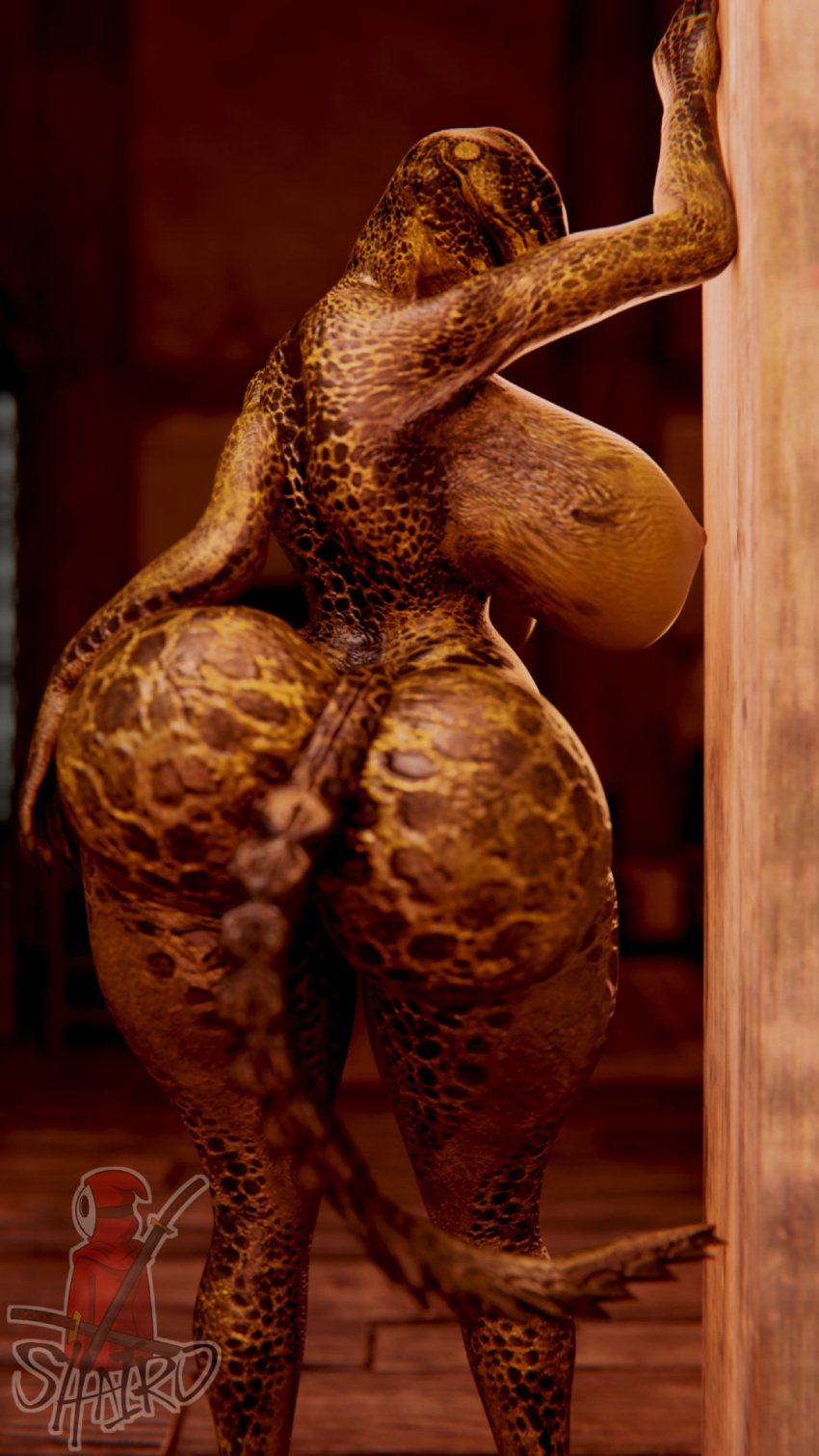 argonian female female_only huge_ass huge_breasts self_upload shairo solo_female tagme