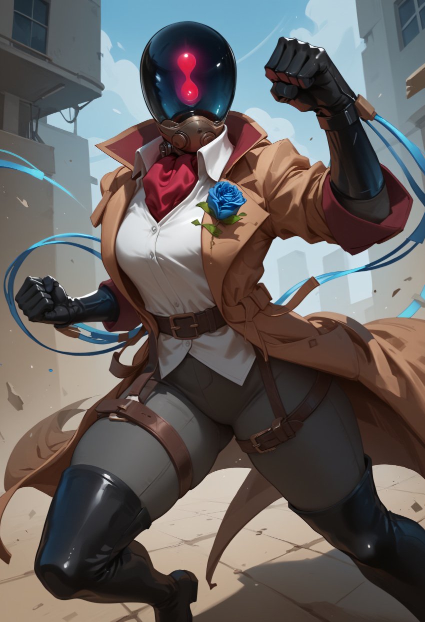 ai_generated deadlock faceless_female hourglass hourglass_figure paradox_(deadlock) thick_thighs trenchcoat