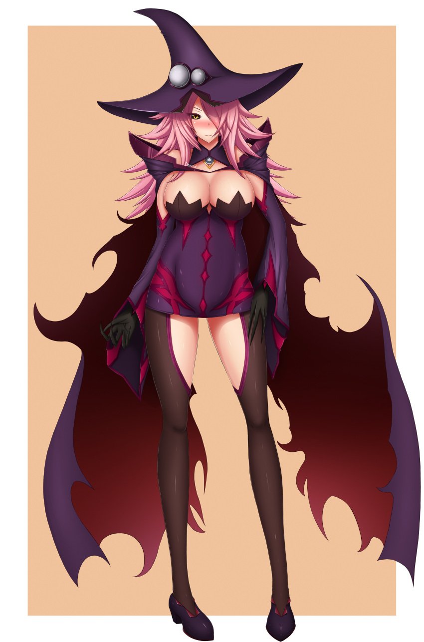 alternate_version_available blazblue blazblue:_central_fiction blazblue:_cross_tag_battle blush clothing deuzlul hat konoe_a_mercury looking_at_viewer milf nine_the_phantom pregnant witch witch_hat