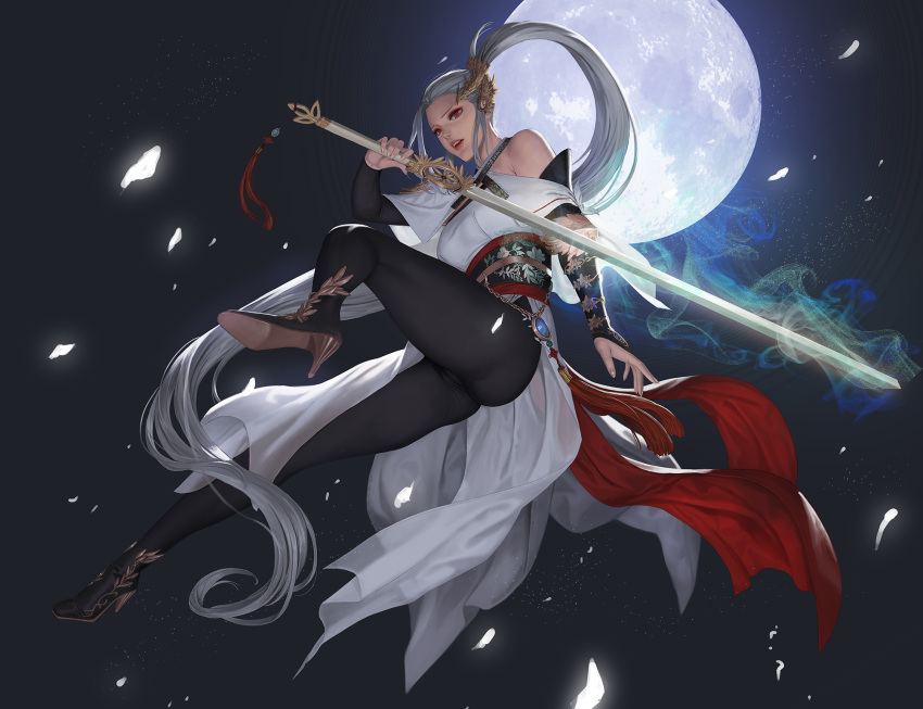 1girls dungeon_and_fighter dungeon_fighter_online female fully_clothed janggun pantyhose pussy sword