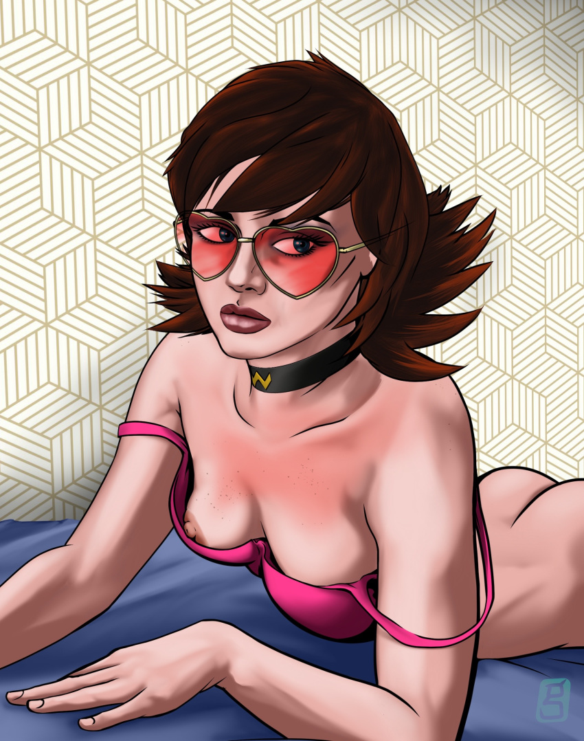 1girls ass avengers bottomless bra breasts female female_only gigantor_(artist) heart-shaped_sunglasses janet_van_dyne marvel marvel_comics nipple_slip nipples red-tinted_eyewear solo sunglasses the_avengers:_earth's_mightiest_heroes tinted_eyewear underwear wasp_(earth's_mightiest_heroes) wasp_(marvel)