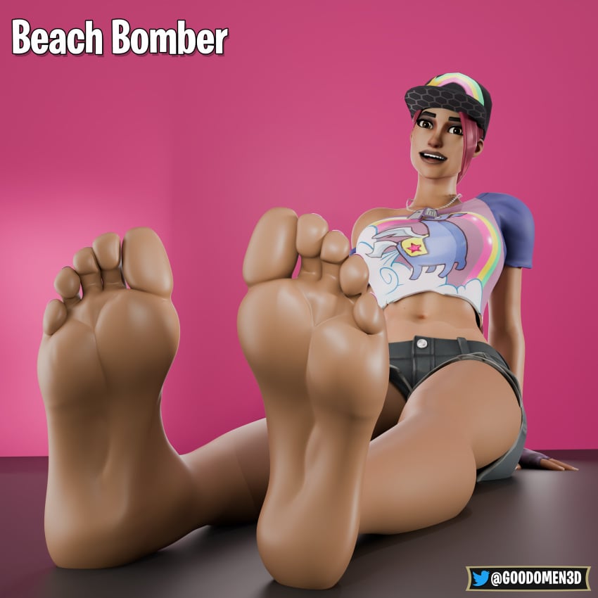 beach_bomber blender feet feet_focus foot_fetish fortnite fortnite:_battle_royale goodomen3d ramirez_(fortnite) sole_female soles