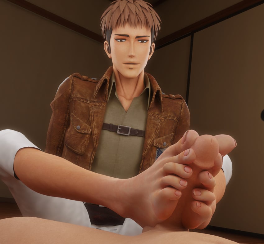 2boys 3d attack_on_titan big_feet foot_fetish footjob gay jean_kirstein male_feet male_only mrgtsfloop shingeki_no_kyojin soles