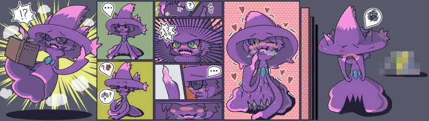 after_transformation comic female generation_4_pokemon hi_res masturbation mismagius nintendo oagoner pokemon pokemon_(species) simple_face transformation