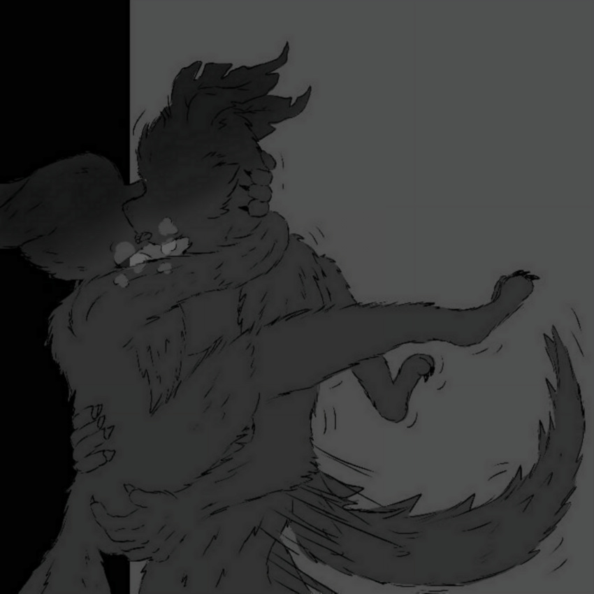 1boy 1girls anthro anthro_on_anthro anthro_only black_and_white claws couple couple_love digital_art digital_drawing_(artwork) dragon dragon_boy dragon_horns dragon_tail eye_closed eye_contact faceless feather_horn feathers fox fox_ear fox_girl fox_tail fur furred_dragon furry hand_on_ass hand_on_head high_resolution horn lifting_person naked orange_fur orgasm ruff sex straight tail toe_claws tongue white_fur