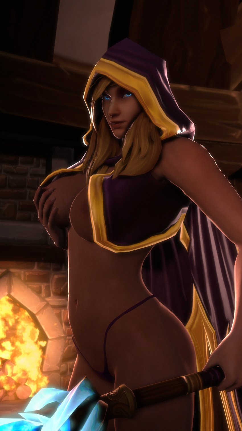 1girls 3d big_breasts blizzard_entertainment blonde_hair darknessringo human human_(world_of_warcraft) jaina_(hots_model) jaina_proudmoore light-skinned_female light_skin solo warcraft world_of_warcraft