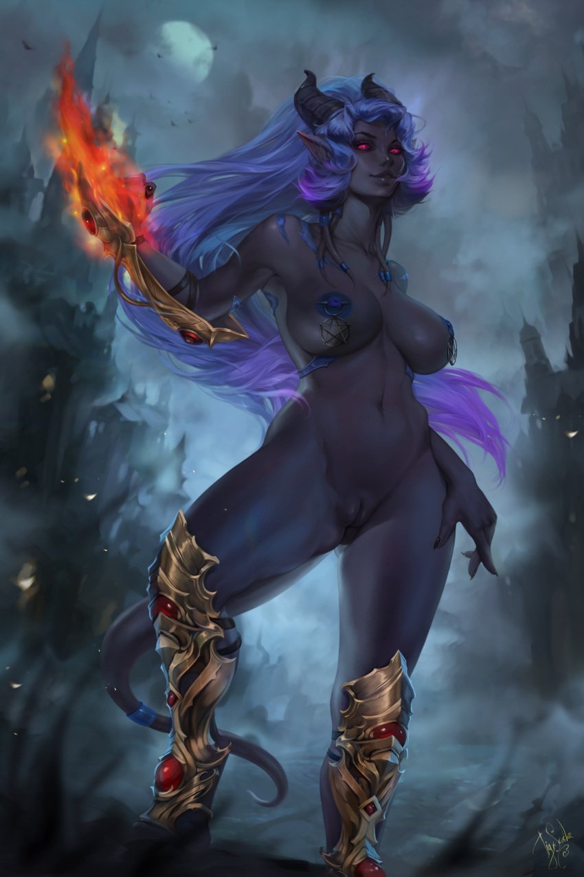 draenei hi_res huge_breasts nipple_piercing tigrsasha warcraft world_of_warcraft