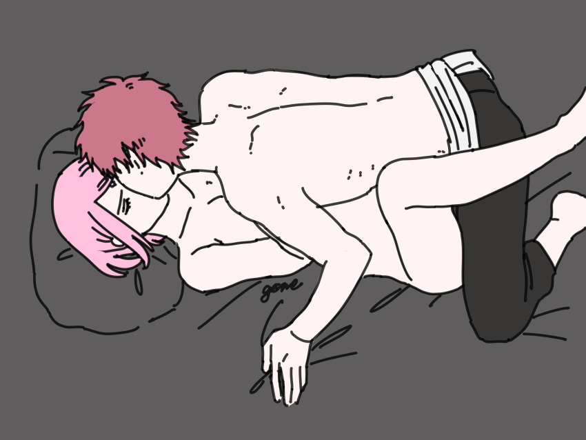 female kissing male missionary_position naruto naruto_shippuden nude pink_hair red_hair sakura_haruno sasori short_hair spread_legs tagme