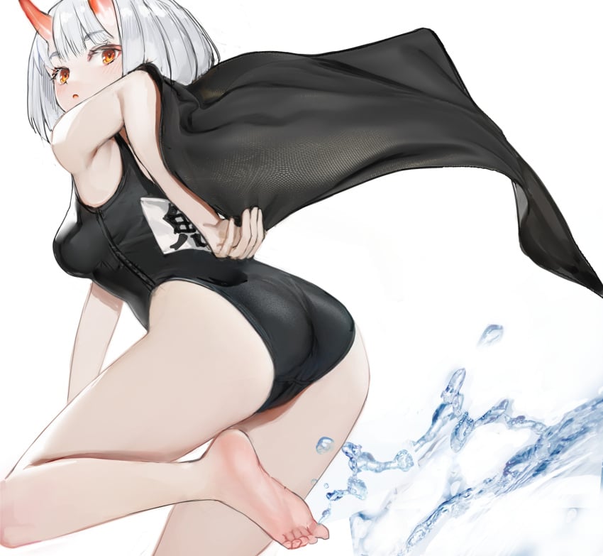 1girls clothed clothed_female feet female female_only highres non-nude nyatabe one-piece_swimsuit original solo swimsuit tagme