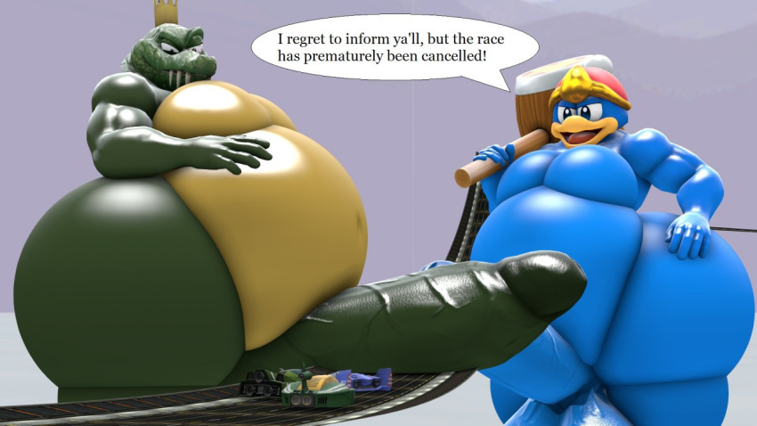 2boys 3d anthro ass balls belly big_balls big_belly big_penis donkey_kong_(series) fat fat_ass fat_butt fat_legs fat_man fat_thighs furry gay hips huge_balls huge_cock hyper hyper_ass hyper_balls hyper_butt hyper_penis k_rool kennythebobcat king_dedede kirby_(series) macro male male_only moobs musclegut muscular_arms nintendo no_humans overweight overweight_male penguin penis reptile scalie source_filmmaker thick thick_ass thick_legs thick_thighs thighs wide_hips yaoi