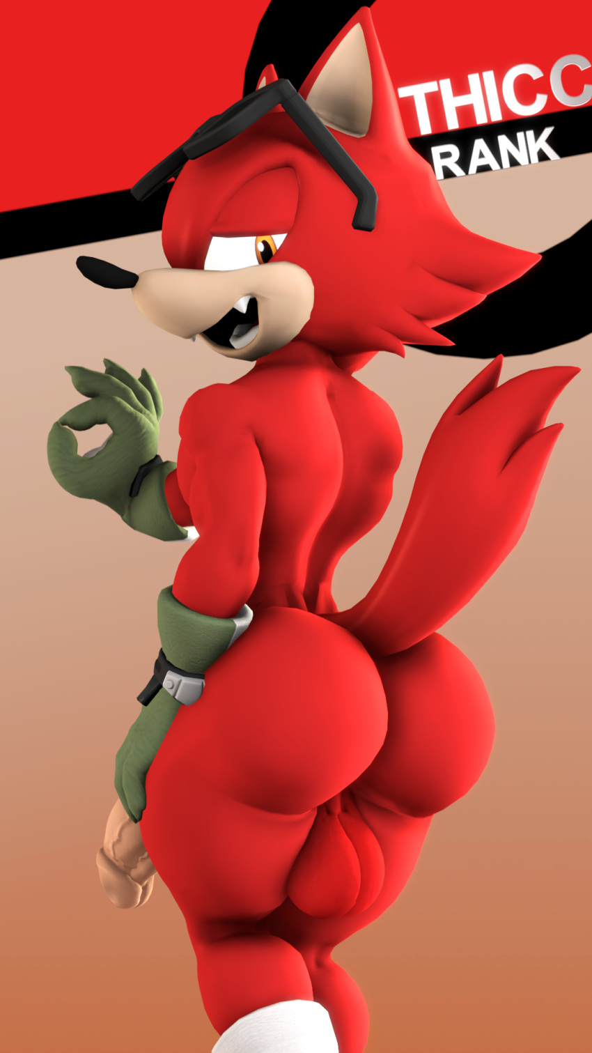 1boy 1male 3d ass back backsack backside balls buddy_the_wolf cock custom_character_(sonic_forces) furry gadget_the_wolf gay glasses gloves male male_only no_humans penis red_fur sega solo solo_male sonic_(series) sonic_forces source_filmmaker tail wolf