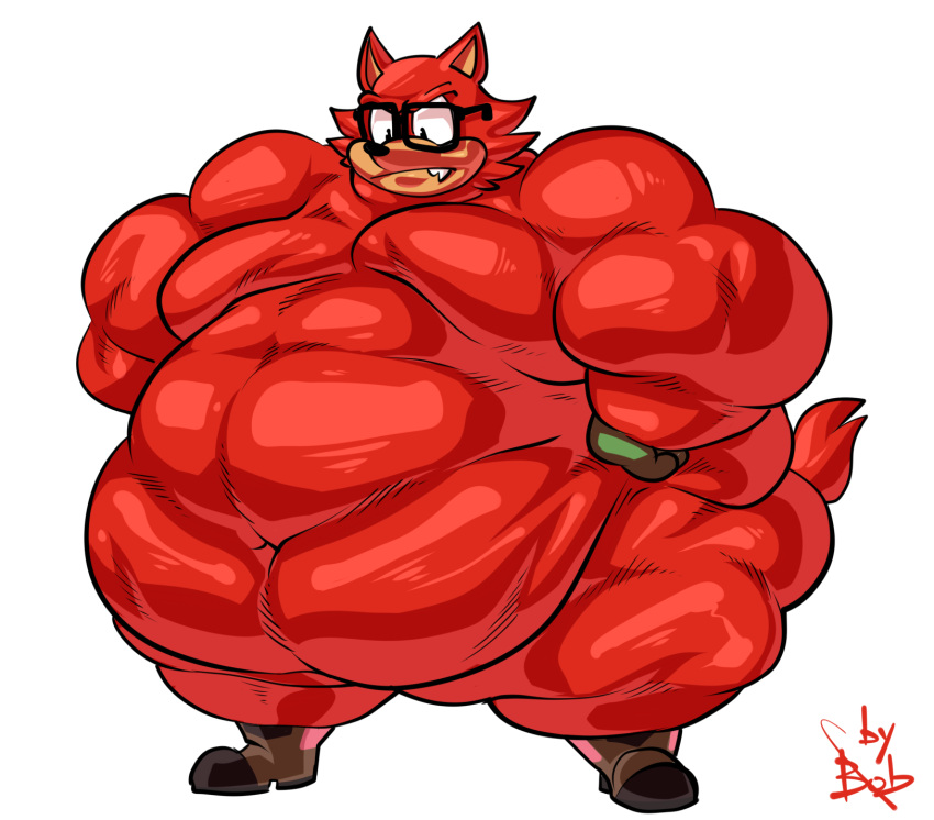 1boy anthro ass belly big_belly bobthetanuki boots buddy_the_wolf canine custom_character_(sonic_forces) extrasizedbob fangs fat fat_ass fat_butt fat_man furry furry_only gadget_the_wolf gay glasses gloves huge_belly hyper hyper_fat hyper_overweight male male_only moobs morbidly_obese morbidly_obese_male obese obese_male overweight overweight_male red_fur sega shoes solo solo_male sonic_(series) sonic_forces tail thick thighs wolf