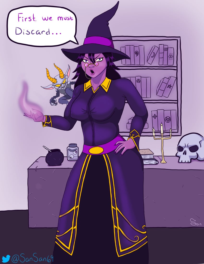 2020 archwitch_willow blizzard_entertainment demon eastern_kingdoms glasses hearthstone milf purple_skin scholomance scholomance_academy teacher warcraft western_plaguelands witch witch_hat