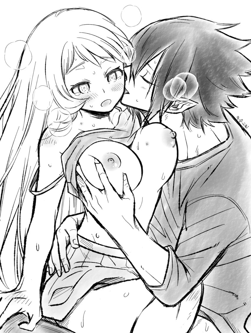 1boy 1boy1girl 1girls amajiki_tamaki big_breasts breast_fondling breast_squeeze breasts breasts_exposed breasts_out cute elf_ears exposed_breasts female fondling fondling_breast grope groping groping_breasts hadou_nejire hand_on_breast heavy_breathing hetero holding_breast kissing long_hair male male/female maplum my_hero_academia nejire_hado nipples on_lap partially_nude pointy_ears sensual shirt_lift shirt_up short_skirt sitting_on_lap soft_breasts straight sweat sweet tamaki_amajiki touching_breast wholesome