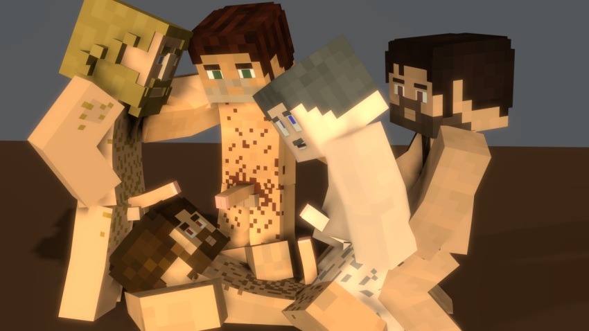 3d 3d_(artwork) 5boys anal anal_sex beard blender_(software) body_hair chest_hair fallen_kingdom_(captainsparklez) gay gpboss358 king king_(fallen_kingdom) male male_only minecraft original_character original_characters penis pubic_hair songs_of_war sulliman xaria