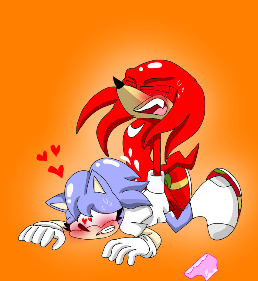 blush heart-shaped_pupils knuckles_the_echidna mariyah_the_hedgehog shit_art sonic_(series) sonic_the_hedgehog