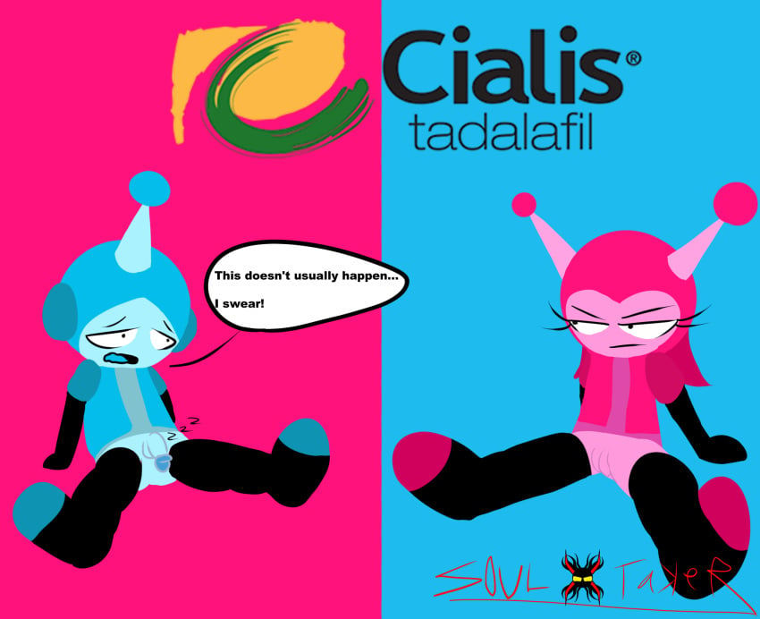 2020 blue_skin cialis erectile_dysfunction female funny highres humor internal male mina-girl no_outlines penis pink_skin pussy testicles video_games vita-boy vitamin_connection wayforward