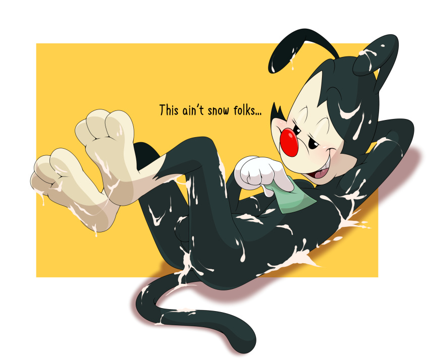 animaniacs anthro balls bodily_fluids cum cum_everywhere enookie furry genital_fluids genitals hi_res male mammal messy nude solo warner_brothers yakko_warner