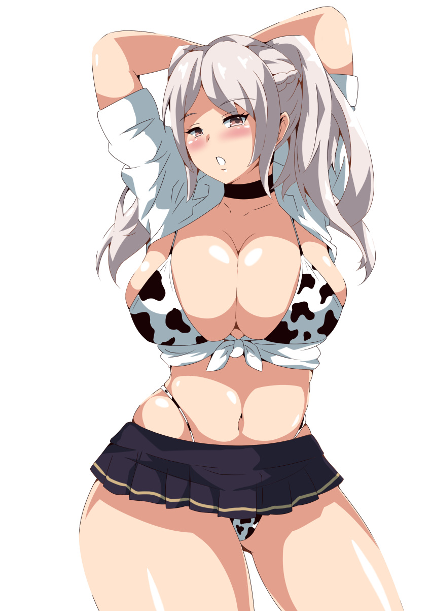 big_breasts bimbo ciel_(artist) cow_print fire_emblem fire_emblem_awakening huge_breasts large_breasts mini_skirt pantyshot pantyshot_(standing) robin_(fire_emblem) robin_(fire_emblem)_(female) tagme upskirt year_of_the_ox