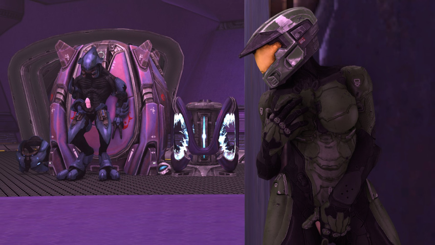 1boy 1girls 3d discarded_clothing female female_human female_masturbation female_spartan_(halo) halo_(series) helmet horny huge_cock human imminent_sex interspecies kalartso male master_chief masturbation rule_63 sangheili spartan_(halo) spartan_ii_(halo) touching_self voyeurism