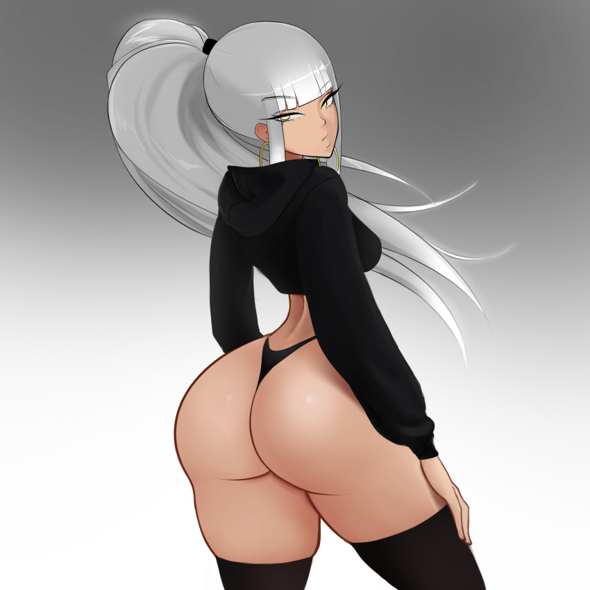 ass big_ass clothed dark-skinned_female dark_skin kusanagixoxo lilshawty thick_thighs thighhighs thighs