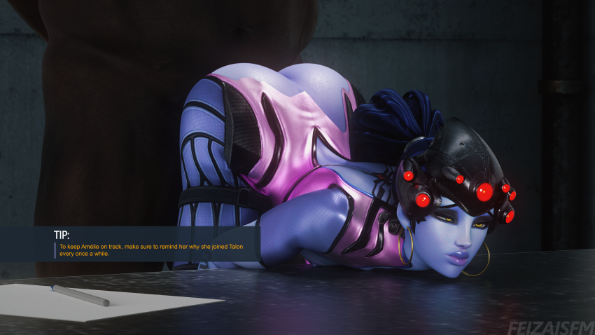 3d big_ass blender dark-skinned_male feizaisfm gameplay_mechanics interracial overwatch text widowmaker