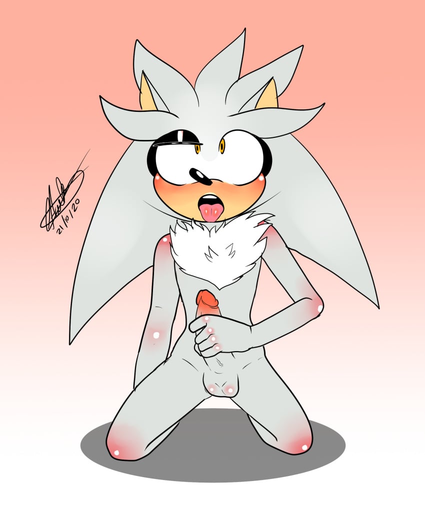 masturbation penis silver silver_the_hedgehog solo sonic_(series) sonic_the_hedgehog_(comics) sonic_the_hedgehog_(series)