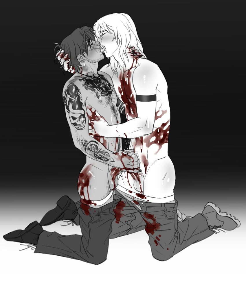 2boys blood blood_on_face blood_stain boyfriend_to_death dominant dominant_male domination double_handjob foreskin french_kiss french_kissing frottage frotting gay gay_domination gay_sex lacryboy lawrence_oleander maledom malesub masturbating masturbation mutual_handjob mutual_masturbation oc_x_canon ocxcanon precum precum_drip precum_on_penis stroking stroking_cock stroking_penis submissive submissive_male tongue tongue_kiss uncut yaoi