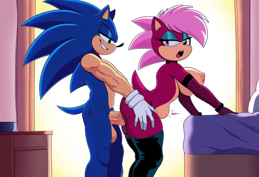 ai_generated ass blue_body breasts incest incest_(lore) magenta_fur male/female pink_hair sex sonia_the_hedgehog sonic_(series) sonic_the_hedgehog sonic_the_hedgehog_(series) sonic_underground sonic_x_sonia straight veiny_penis