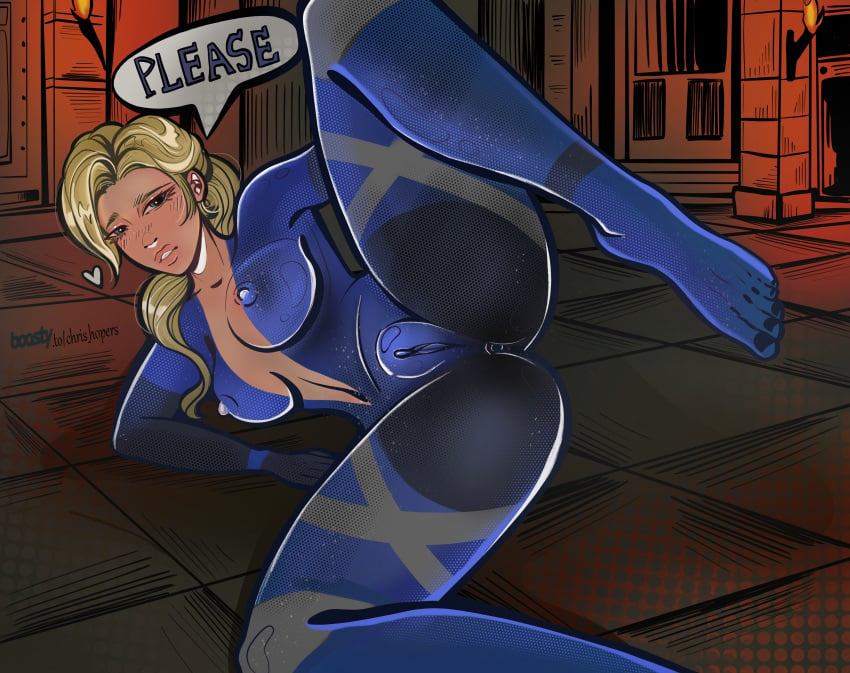 ass ass_focus body_painting capcom chris_hopers jill_valentine jill_valentine_(blonde) not_ai_generated painted_clothes pussy pussy_focus resident_evil_5 vagina vagina_focus