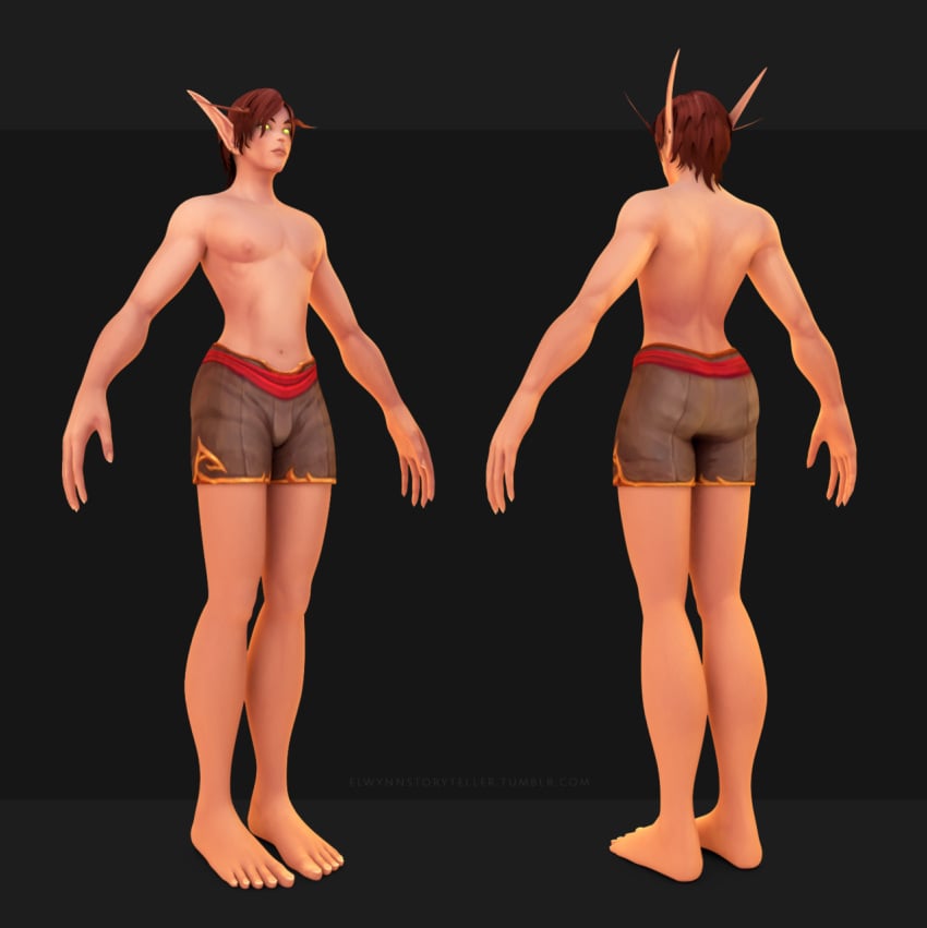 1boy 3d 3d_model blood_elf femboy male male_focus male_only no_sex tagme tagme_(artist) underwear world_of_warcraft