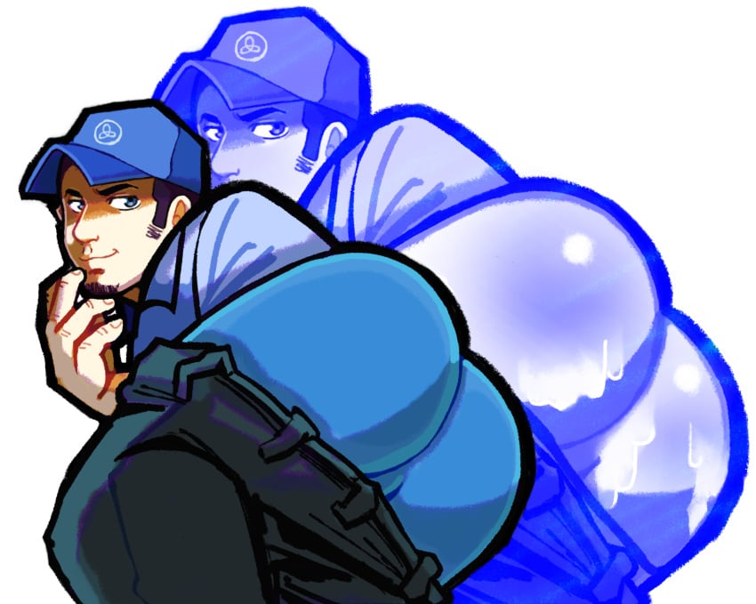 anfiro ass ass ass_focus baseball_cap boxers boy_solo cap goatee iori_junpei junpei_iori laying_down male_only p3 p3_reload persona_3 persona_3_reload presenting_ass presenting_butt solo_male solo_male underwear