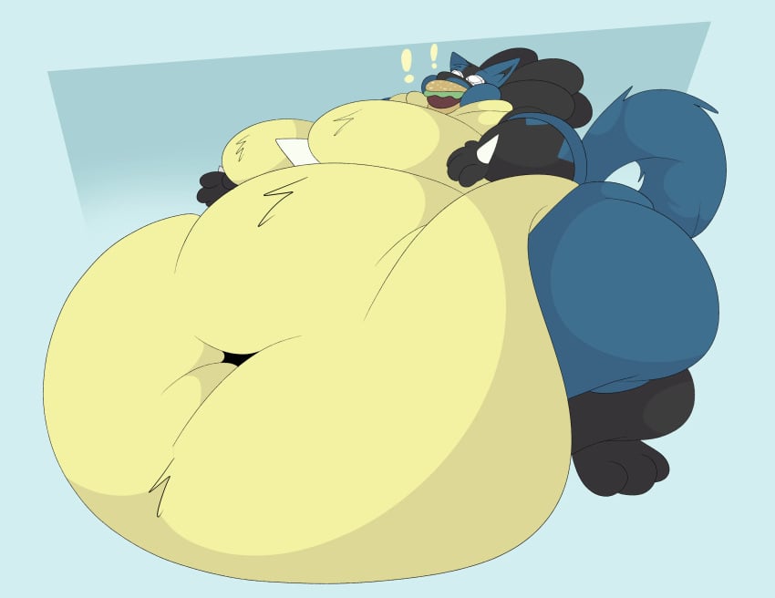 bbw big_breasts breasts castdraws_(artist) cleavage female huge_breasts lucario overweight pokemon_(species) ssbbw thick_thighs wide_hips