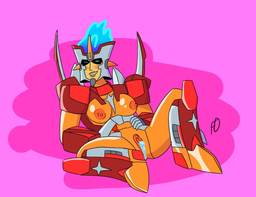 alien alien_girl breasts cum cum_in_pussy cum_in_pussy cum_inside firestar machine mechanical_fixation orange_body orange_nipples orange_skin pussy robot robot_girl satisfied transformers