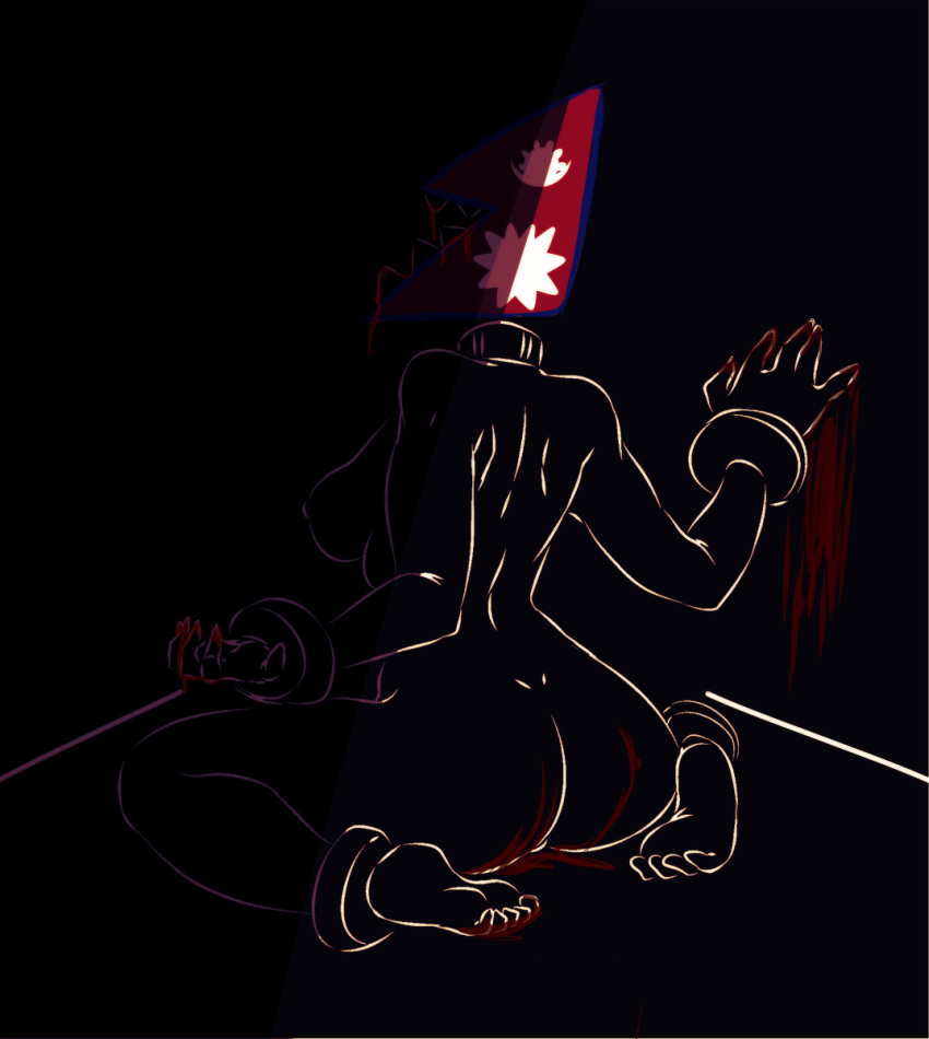 blood chains countryhumans countryhumans_girl darkness flawsy nepal nepal_(countryhumans) nepali_flag shade