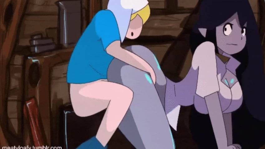 1boy 1boy1girl 1girls acquiescence acquiescent_female adventure_time all_fours animated arched_back ass backshots bent_over big_ass black_hair bottomless bouncing_ass breasts clothed clothed_sex curvy doggy_style female finn_the_human from_behind from_behind_position gif grey_skin huge_ass large_ass large_breasts larger_female long_hair looking_back male marceline meatyloafy nervous pants_down partially_clothed pointy_ears sex shirt_only side_view size_difference small_dom_big_sub smaller_male straight straight_sex swinging_breasts tagme thick_thighs thigh_grab thrusting_into_ass vampire voluptuous waist_grab