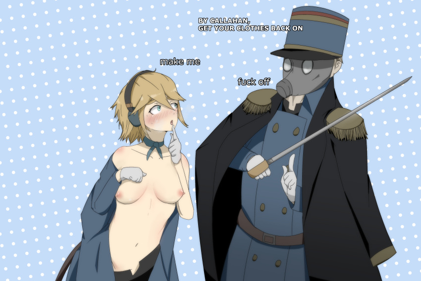 blonde_hair breasts foxhole:_persistant_online_warfare horny military_uniform perky_breasts warden_infantry