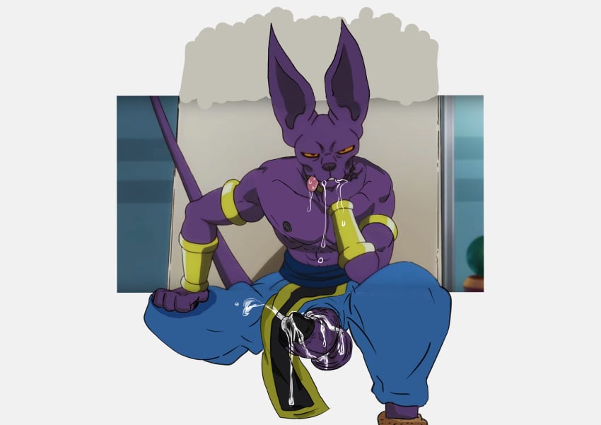 beerus boner dragon_ball dragon_ball_super erection furry hakai hi_res male_only san_jaguar solo solo_male