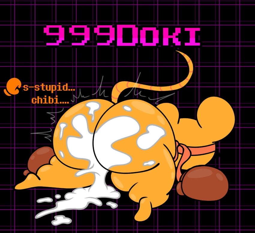 2026 after_sex anthro ass_up big_butt big_ears bodily_fluids boxing_gloves butt clothing cum cum_in_ass cum_inside cum_on_butt damage damage_numbers deltarune dialogue digital_media_(artwork) elemental_creature female floating_hands flora_fauna gameplay_mechanics genital_fluids handwear hi_res lying mammal motion_lines mouse murid murine on_front orange_(deltarune) orange_body overweight plant rodent seven_flowers skeletonhearts solo tail text undertale_(series)