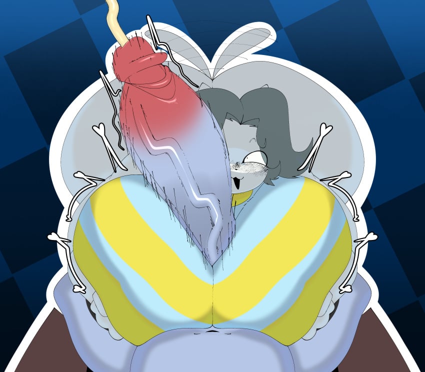 absurd_res anthro big_breasts big_butt big_penis blush blush_lines bodily_fluids box breast_play breasts butt clothed clothing container cum cumshot digital_media_(artwork) duo ejaculation erection female fur genital_fluids genitals hair hi_res humanoid_genitalia humanoid_penis in_box in_container male male/female mammal open_mouth penis penis_on_face sex shortstack shortstack_female shortstack_male simple_background small_but_hung smile tem temmie_(undertale) temssum_the_temmie thick_thighs through_clothing titfuck topwear undertale undertale_(series) white_body white_fur woopyy