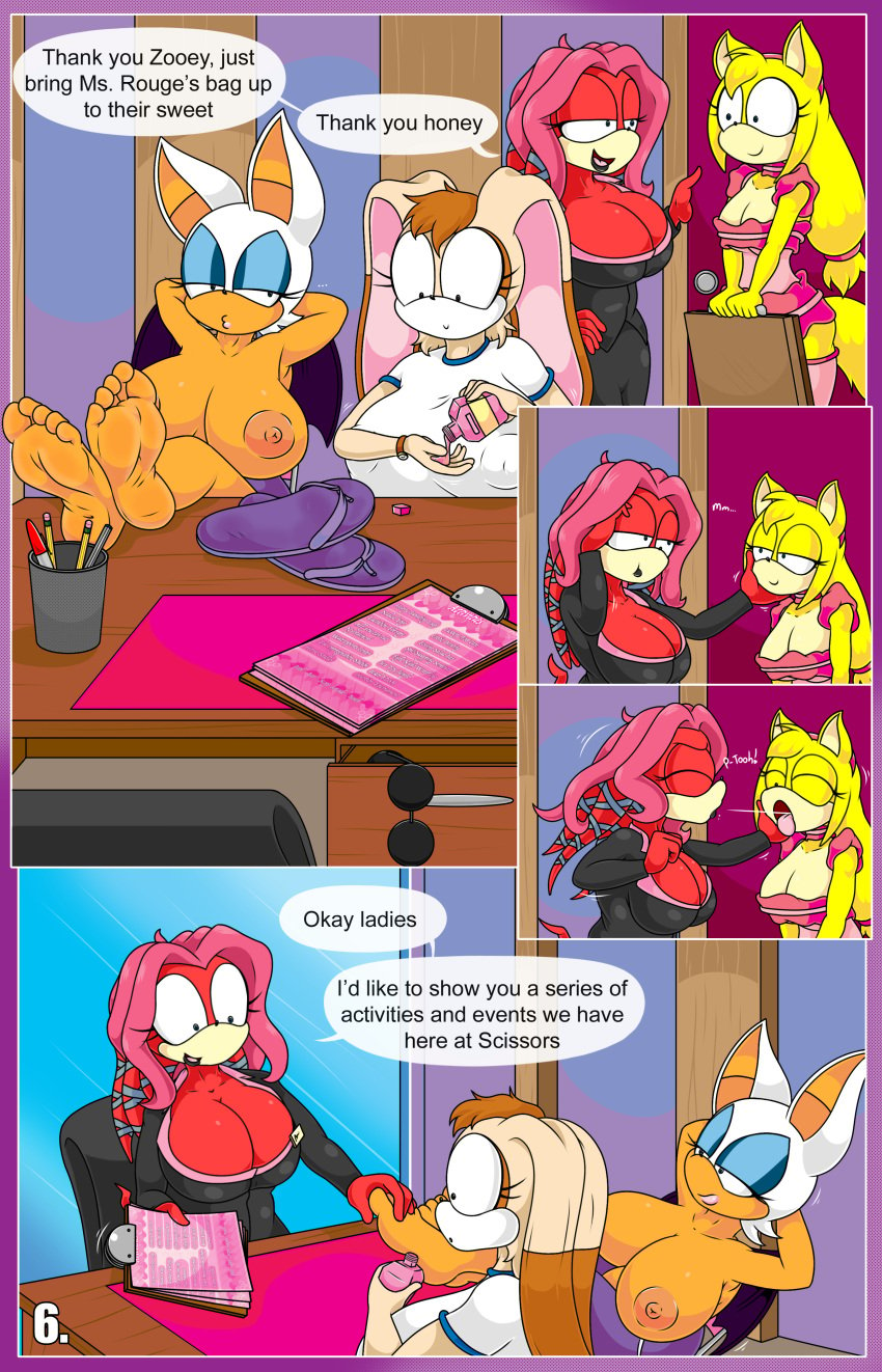 9:14 absurd_res anal_beads anthro archie_comics big_breasts bodily_fluids breasts clothed clothing comic duo english_text female female/female footwear genitals hi_res lien-da pussy rouge_the_bat saliva sandals sex_toy slightly_chubby sonic_(series) sonic_boom sonic_the_hedgehog_(archie) sonic_the_hedgehog_(comics) sonic_the_hedgehog_(series) spitting spitting_in_mouth text tight_clothing tight_fit tinydevilhorns topless vanilla_the_rabbit yuri zooey_the_fox