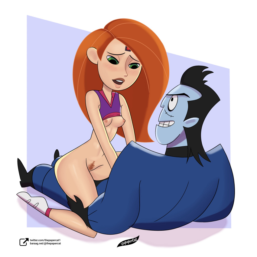 breasts cheerleader cheerleader_uniform disney disney_channel female green_eyes kim_possible kimberly_ann_possible male male/female mind_control nipples red_hair sex small_breasts tagme thepapercat