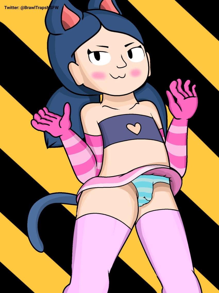 brawl_stars brawltraps catboy gay jacky_(brawl_stars) miniskirt neko panties trap