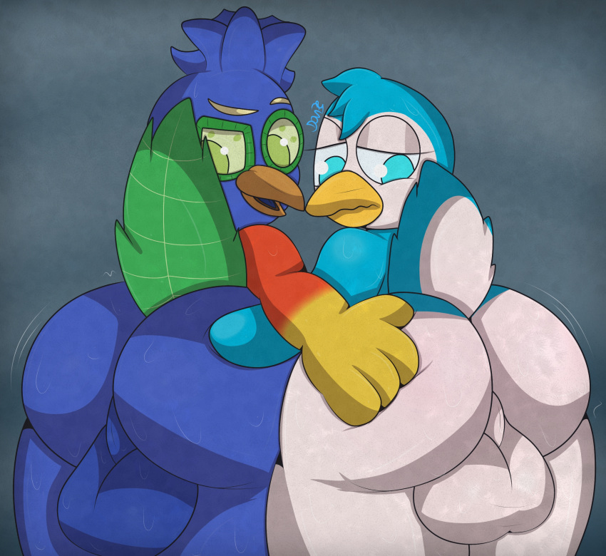 2boys anthro ass ass_grab avian beak big_ass big_balls big_butt bird blue_eyes blue_fur blue_skin butt_grab digital_media_(artwork) duo eyebrows eyelashes femboy food food_animal food_creature fruit fur furry gay genitals girly green_eyes half-closed_eyes leaf legs liam_the_penguin looking_back male male_only naked nude open_mouth original_character penguin plushtrapboyuwu raised_tail shortstack shortstack_femboy simple_background smile standing sweat sweaty sweaty_ass sweaty_balls sweaty_butt sweaty_thighs tail testicles thick_thighs thighhighs thighs tongue wet white_fur wide_hips wings yaoi young