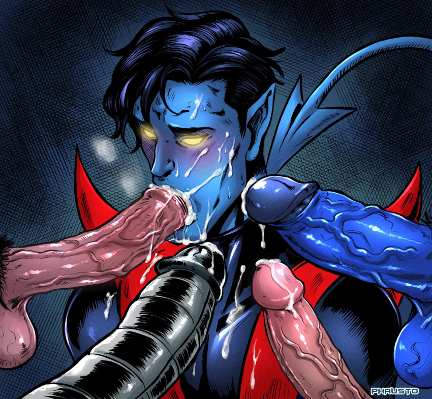 5boys beast_(x-men) blowbang blowjob blue_skinned_male clothed cock_gobble cock_hungry colossus cum cum_dripping_down_chin cum_dripping_from_penis cum_hungry cum_in_mouth cum_inside cum_on_face cum_on_upper_body cyclops_(x-men) facefuck facial fellatio giving_head glowing_eyes going_down_on group group_sex hank_mccoy huge_cock knob_polishing kurt_wagner male/male male_only marvel metal_penis multiple_penises mutant nightcrawler no_pupils nude oral oral_sex orgasm_from_oral penis penis_in_mouth penis_size_difference phausto piotr_rasputin playing_skinflute scott_summers sucking sucking_off tail uncut veiny_balls veiny_penis wolverine_(x-men) x-men yaoi yellow_eyes