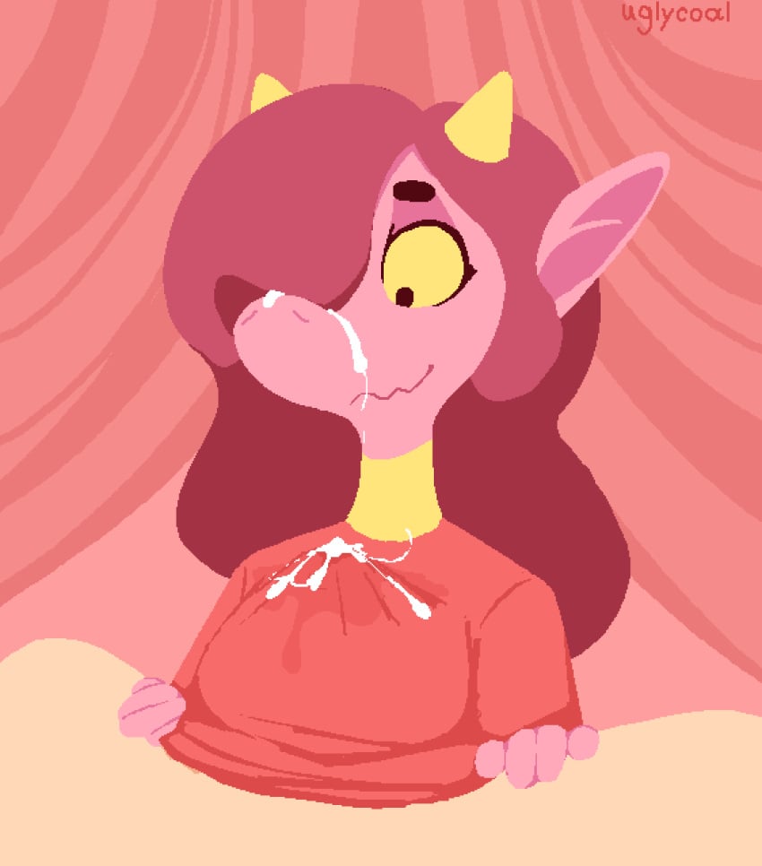 aliasing ambiguous_gender animated bodily_fluids breast_play breasts clothed clothed/nude clothed_female clothing cum cum_in_clothing cum_on_face cum_on_snout cum_through_clothing cum_through_shirt cumshot cumshot_on_face digital_media_(artwork) ejaculation excessive_cum excessive_genital_fluids female female/ambiguous genital_fluids hair hi_res horn infinite_cum infinite_genital_fluids long_ears long_hair looking_down loop mondealy nude nude_male pink_body pink_skin pixelated riley_(mondealy) sex shaded simple_background simple_shading smile titfuck_under_clothes titjob uglycoal wet wet_clothing yellow_sclera