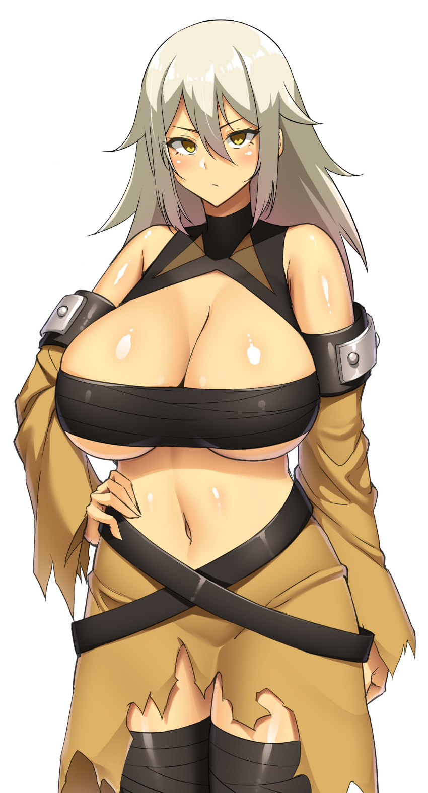 big_breasts breasts character_request cleavage curvy large_breasts long_hair sole_gem solegemart source_request tagme underboob yellow_eyes